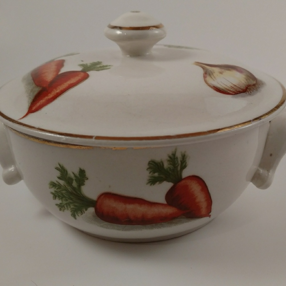 Vintage French Country Sugar Bowl w/ Lid